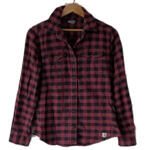 Carhartt Women's Cotton Plaid Button-Up Shirt Size S